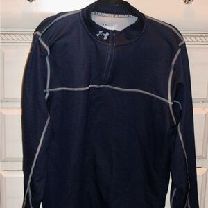 Men’s Under Armor Quarter Zip XL Navy Long Sleeve Athletic Top